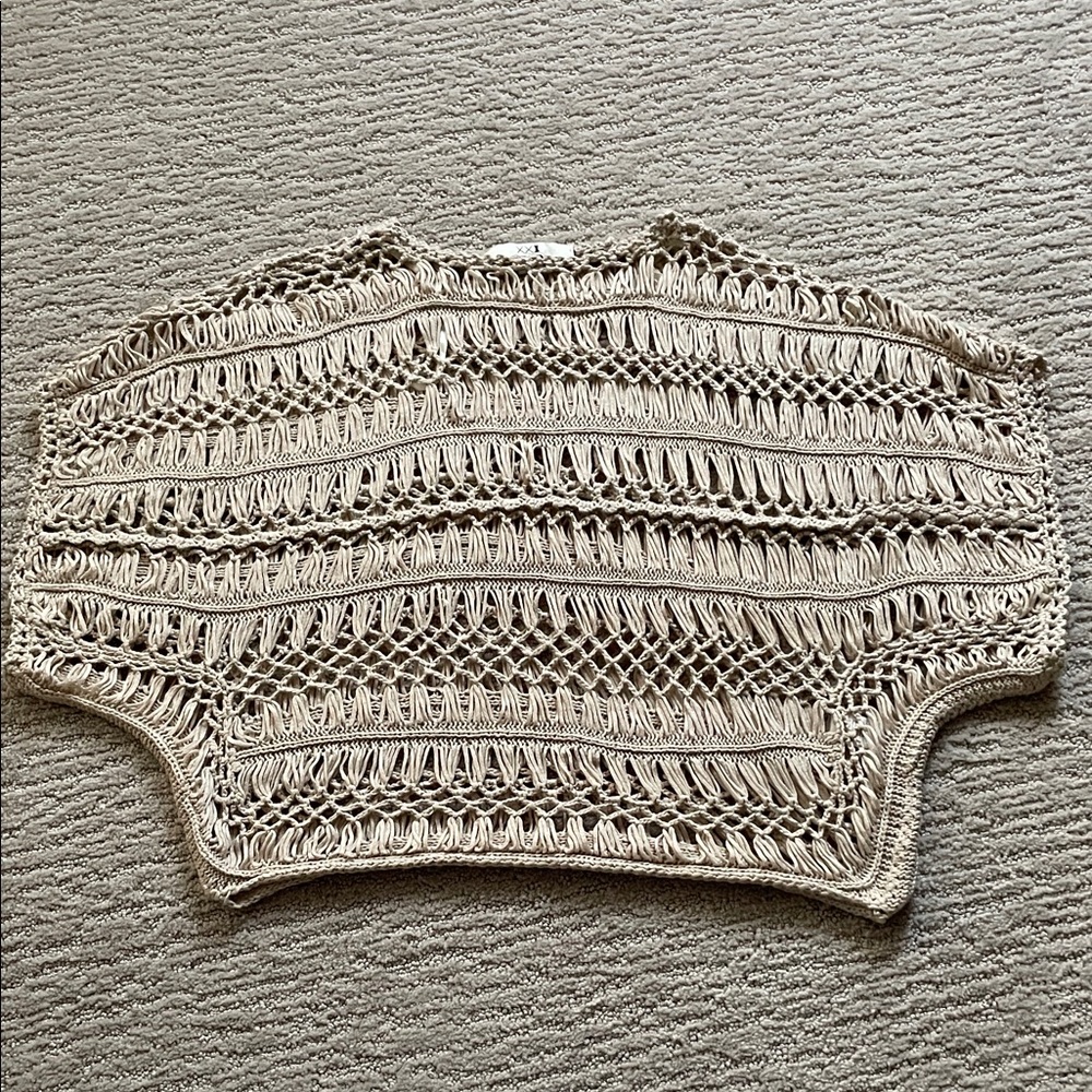 Forever 21 Beige Open-Knit Women's Poncho